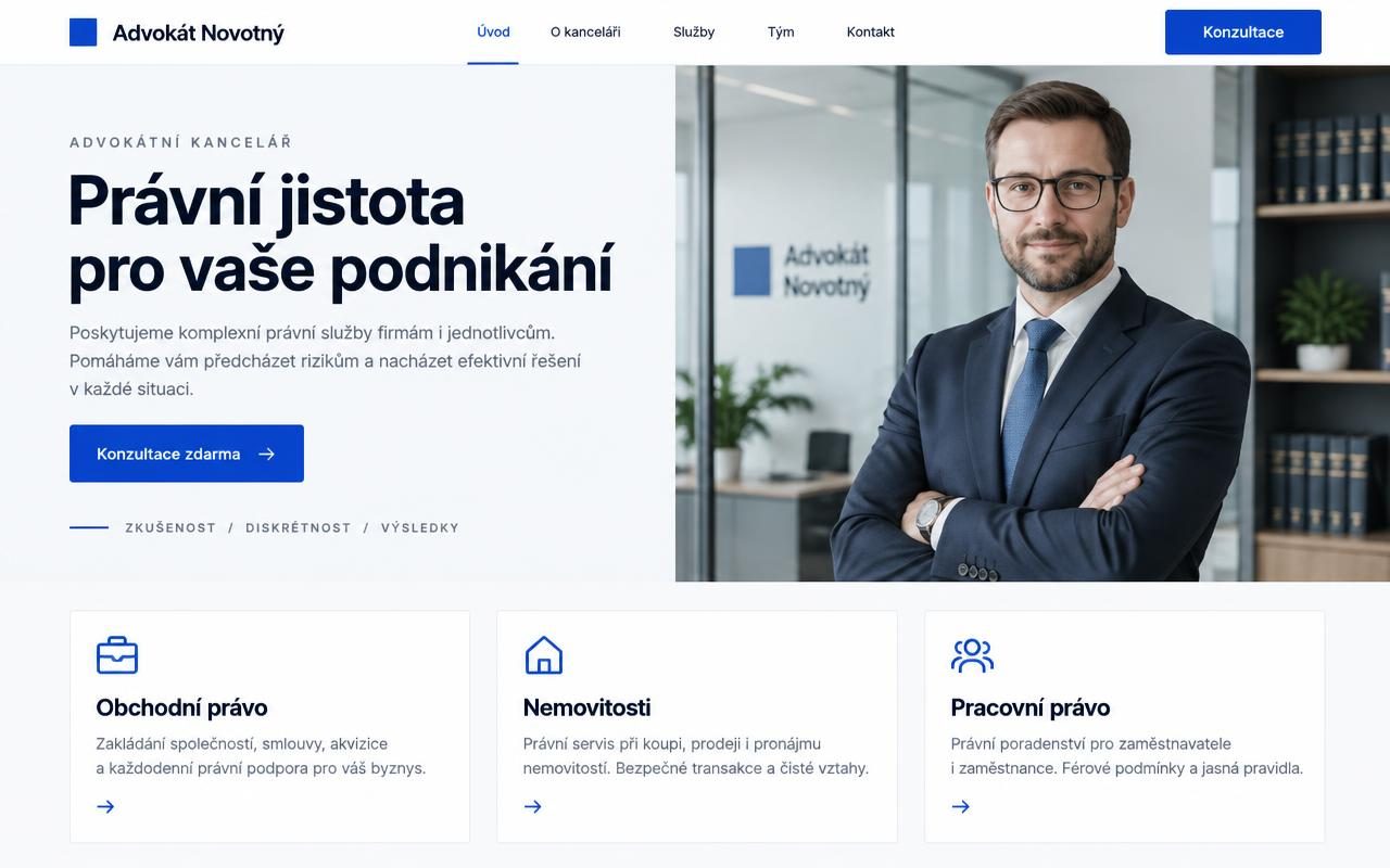 Náhled webu Advokát Novotný